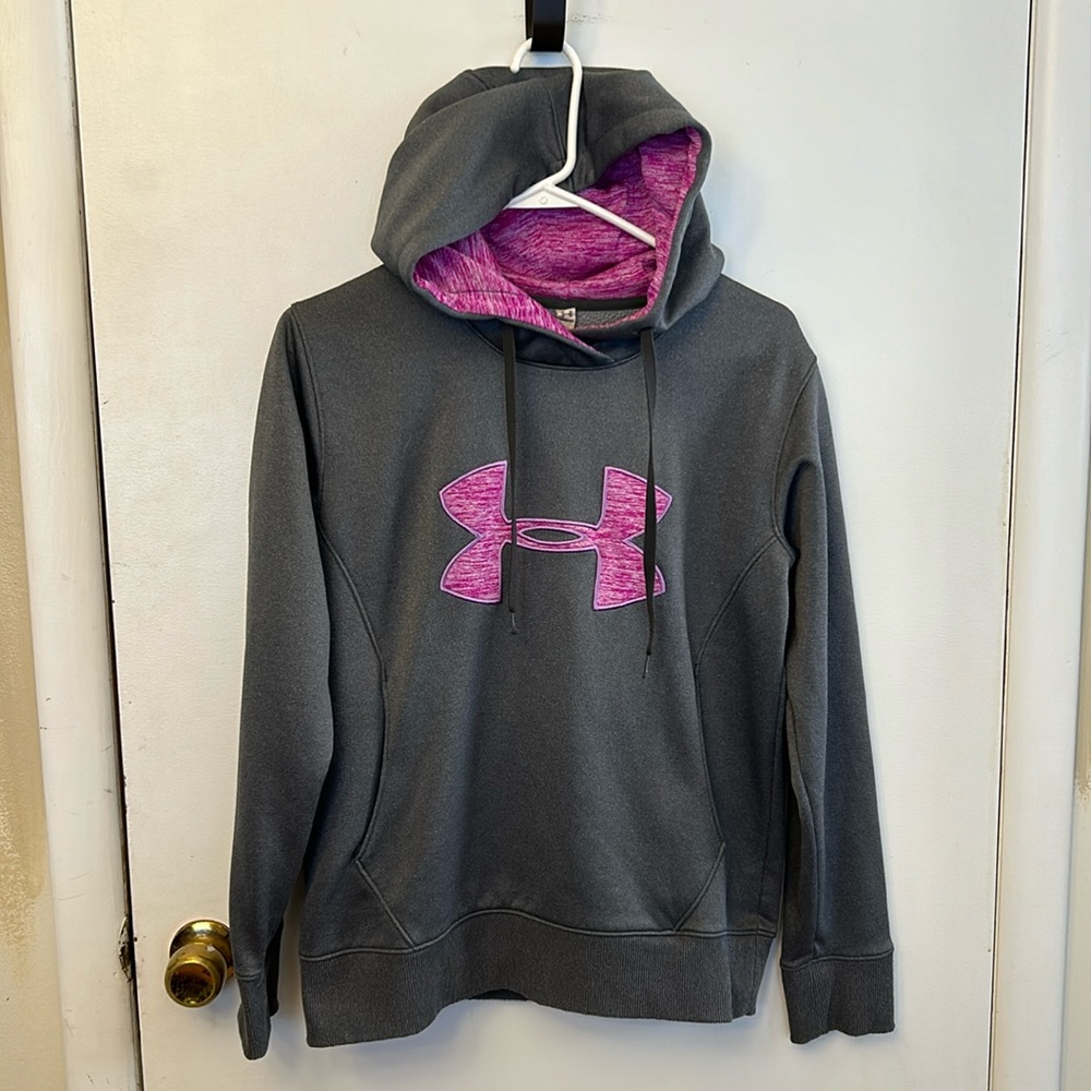 Under Armour Women’s Hooded Sweatshirt Grey/Purple Size Small